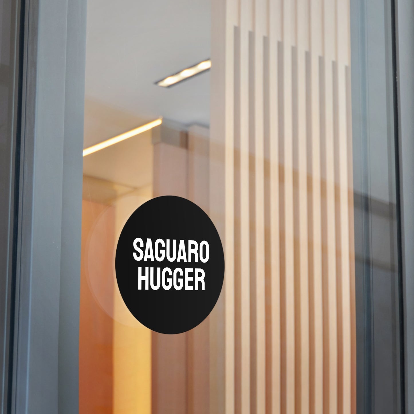 Saguaro Hugger - Round Vinyl Stickers