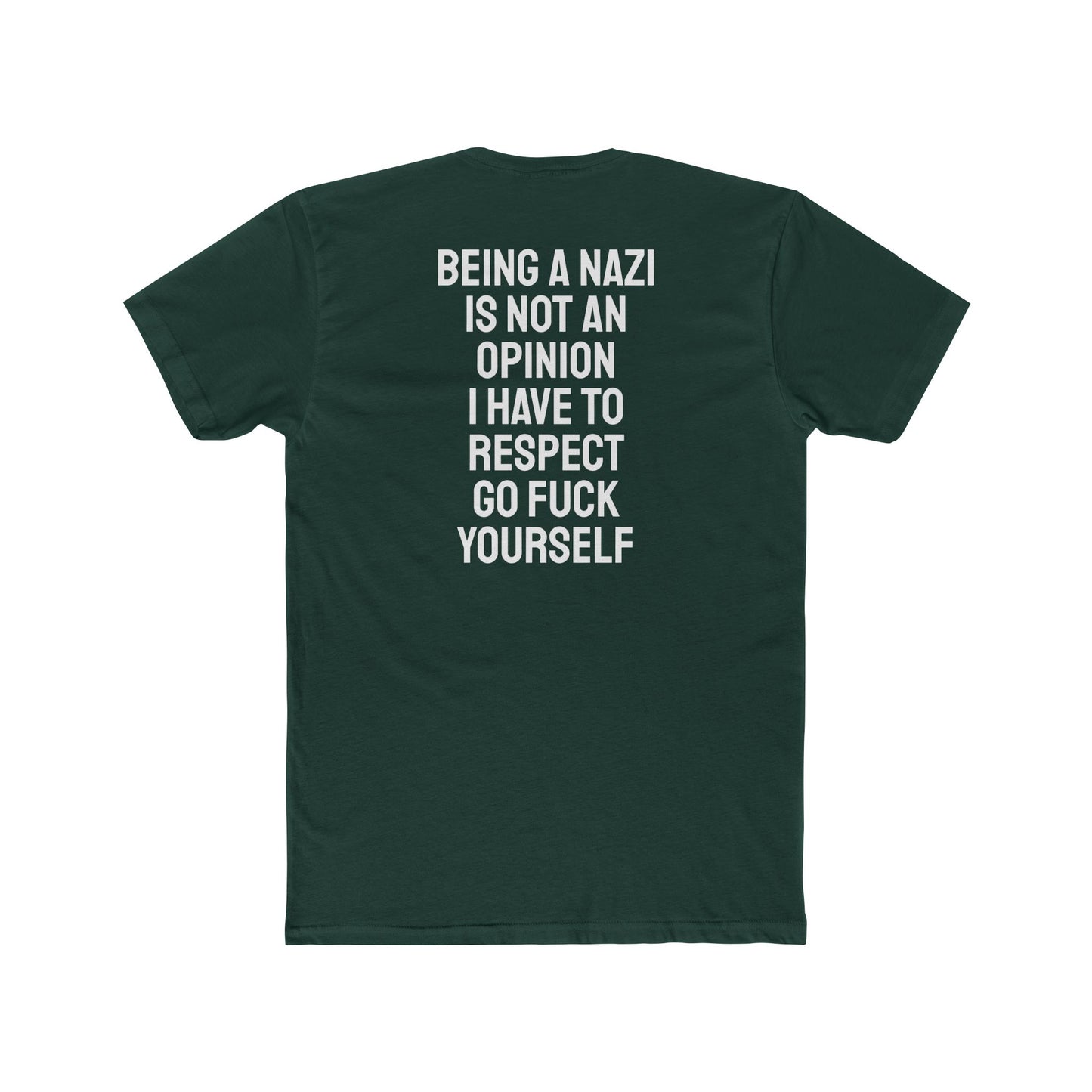 Being A Nazi Is Not An Opinion I Have To Respect Go Fuck Yourself - Unisex Cotton Crew Tee