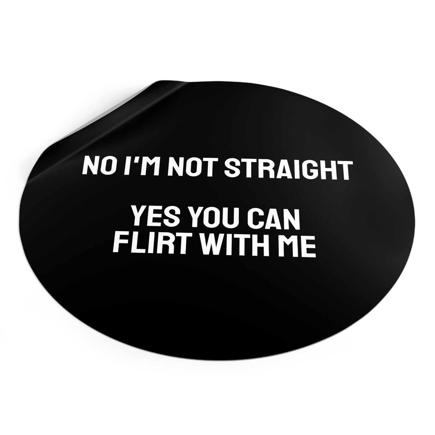 No I'm Not Straight Yes You Can Flirt With Me - Round Vinyl Stickers