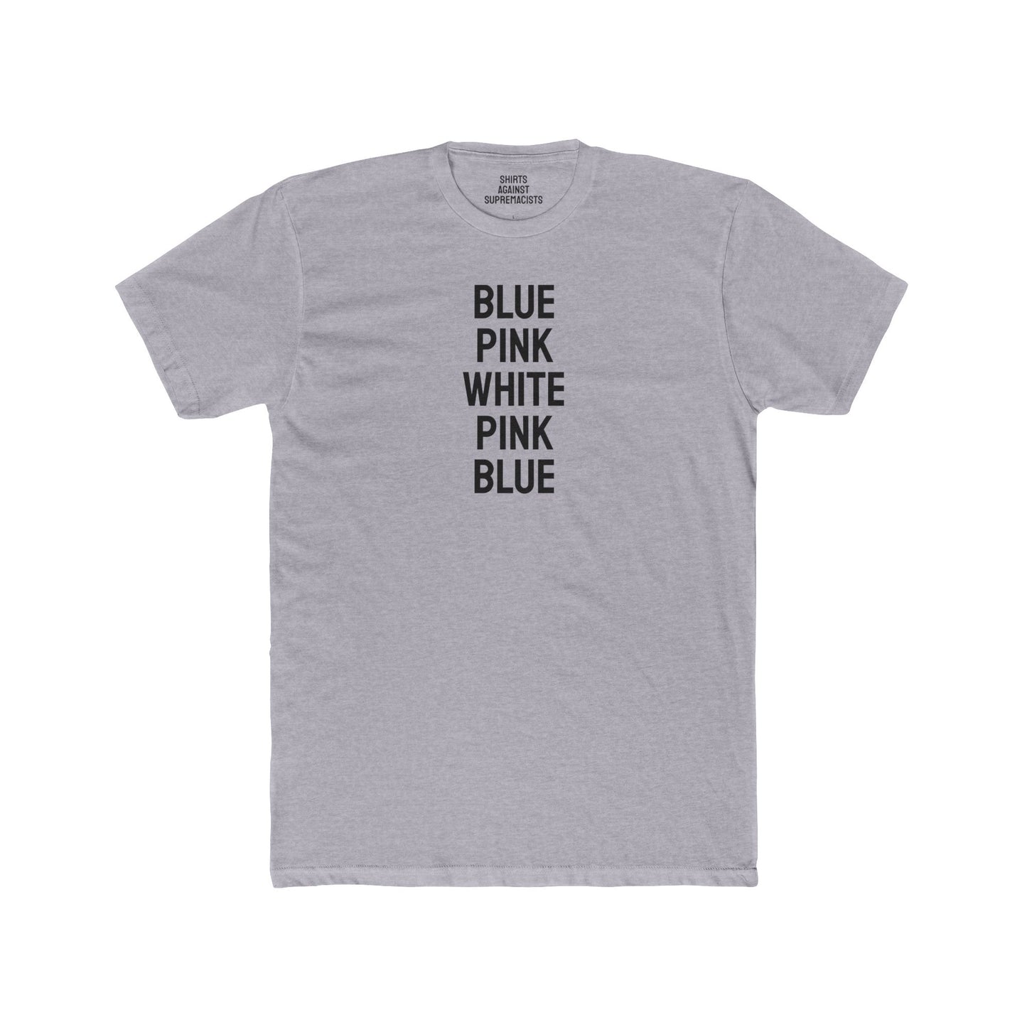 Blue Pink White Pink Blue - Covert Trans Flag Unisex Cotton Crew Tee