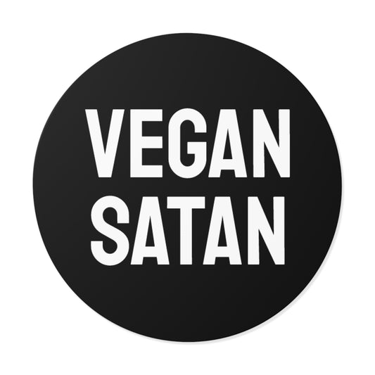 Vegan Satan - Round Vinyl Stickers