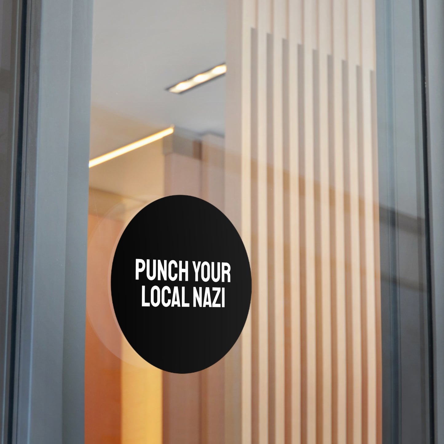 Punch Your Local Nazi - Round Vinyl Stickers