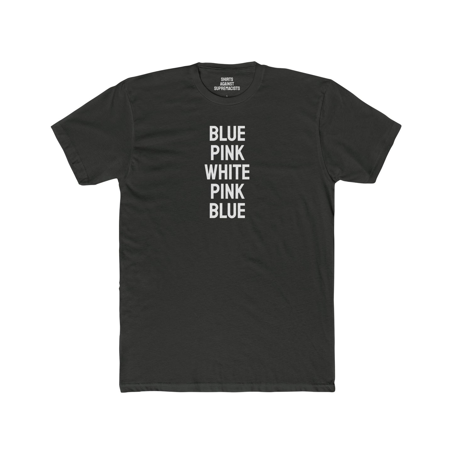 Blue Pink White Pink Blue - Covert Trans Flag Unisex Cotton Crew Tee