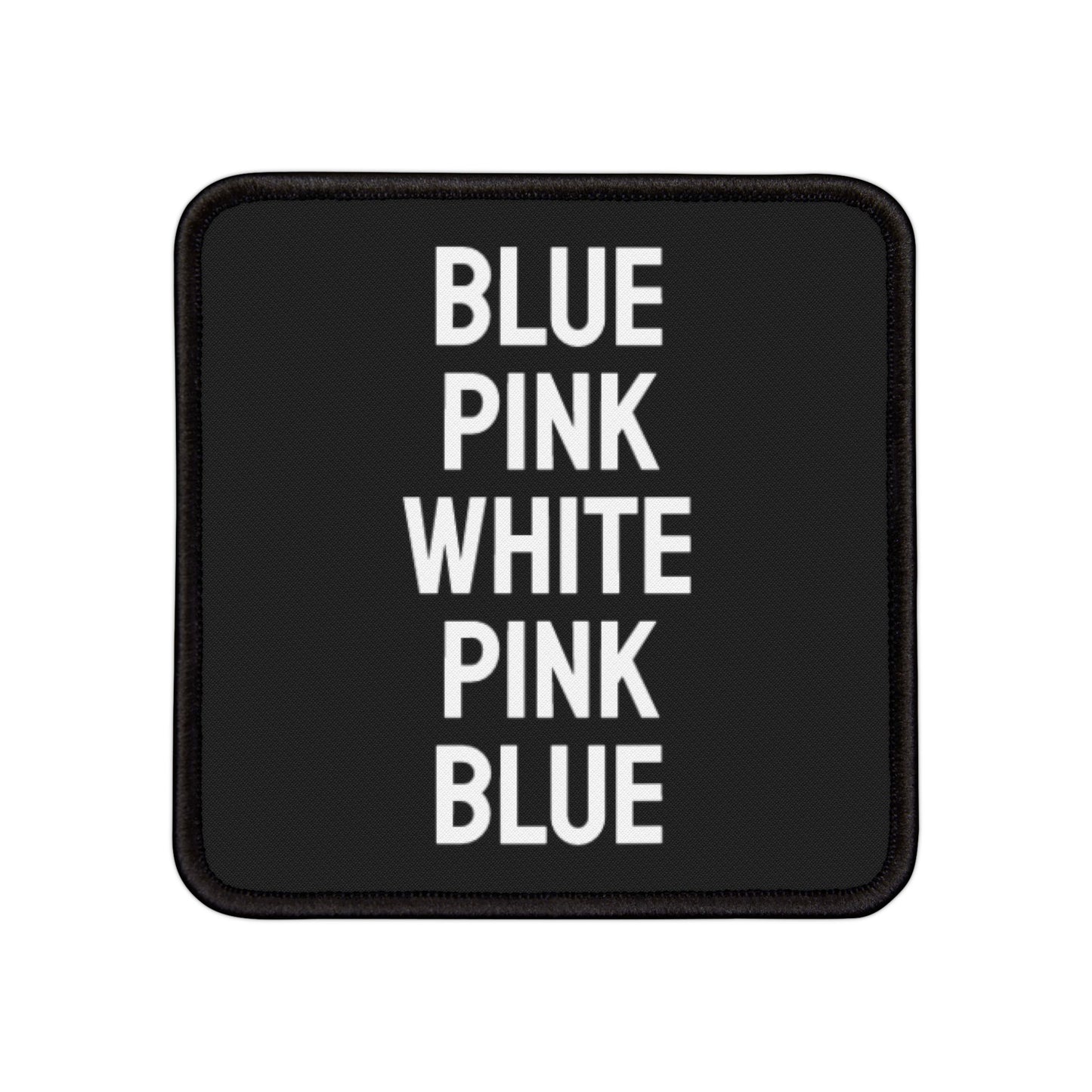 Blue Pink White Pink Blue - Discreet Trans Iron-On Patch