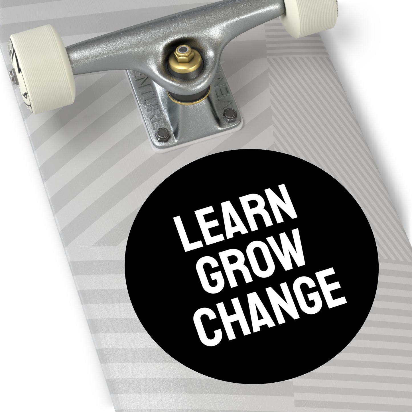 Learn Grow Change - Round Vinyl Stickers