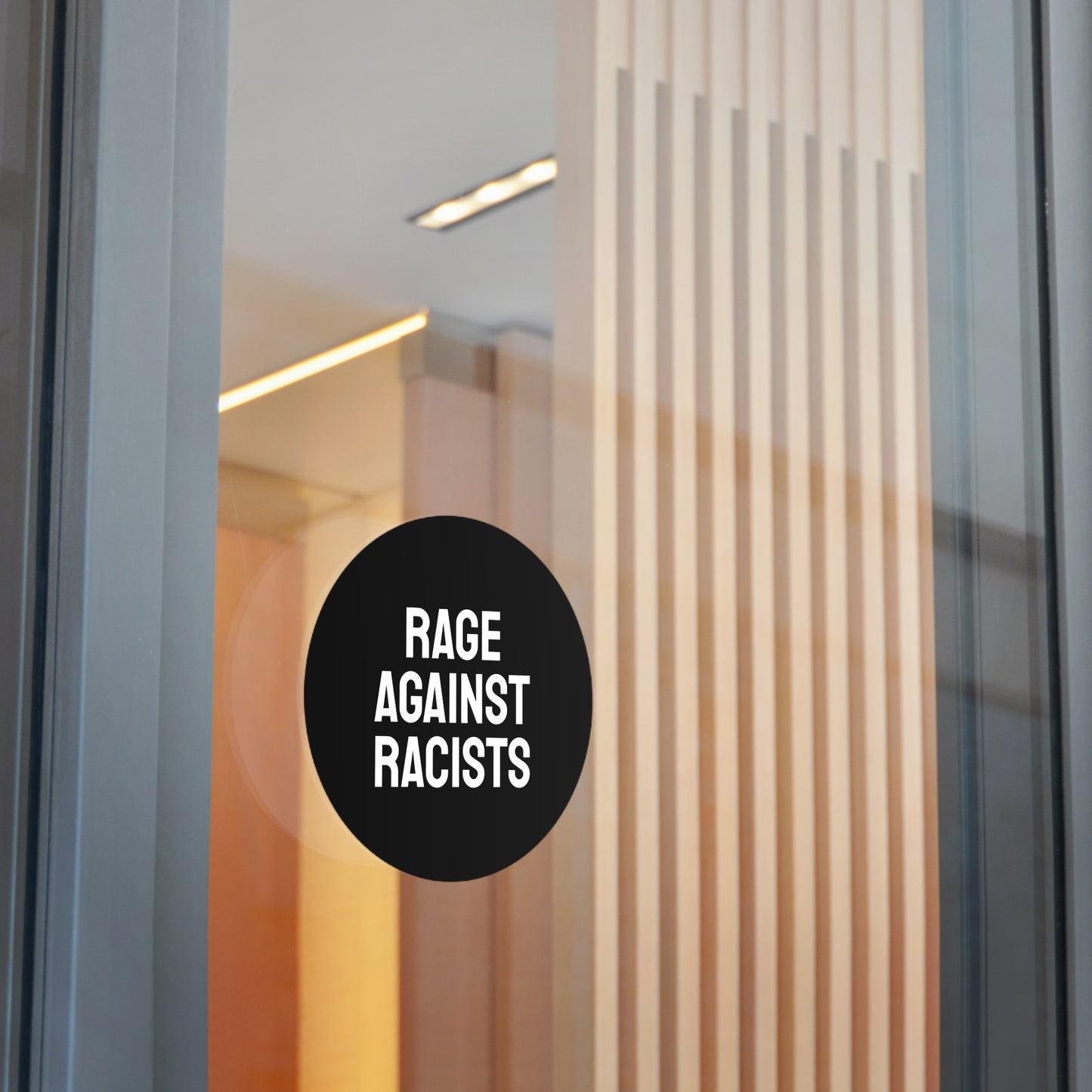 Rage Against Racists - Round Vinyl Stickers