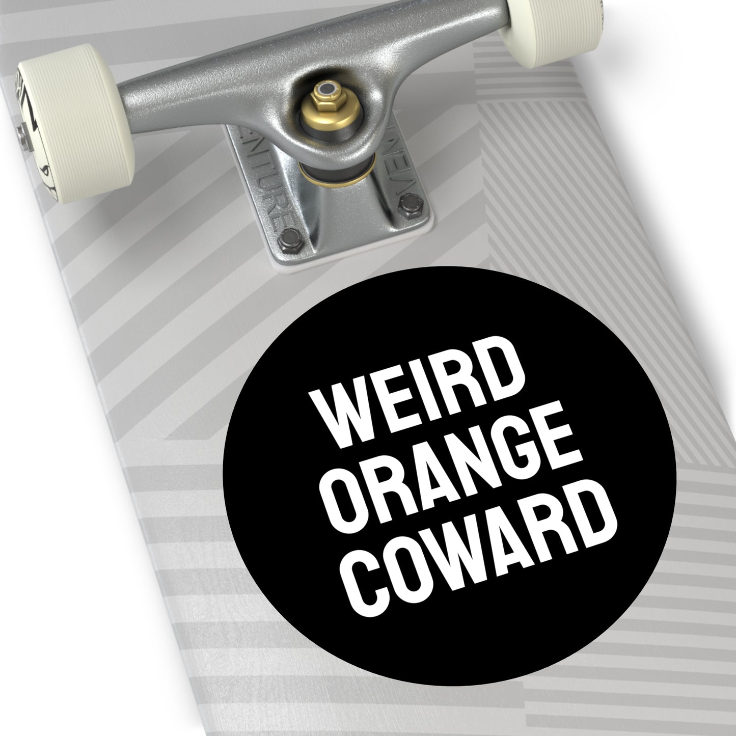 Weird Orange Coward - Round Vinyl Stickers
