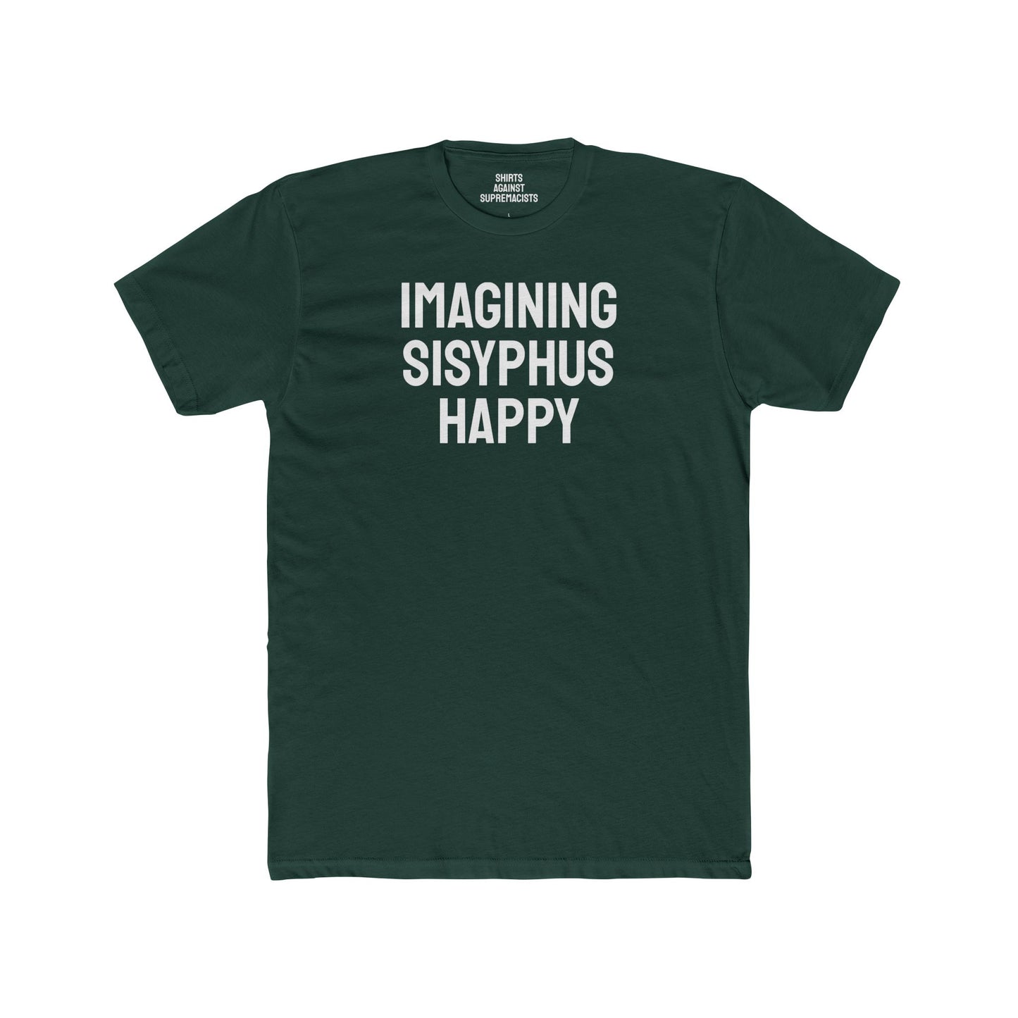 Imagining Sisyphus Happy - Unisex Cotton Crew Tee