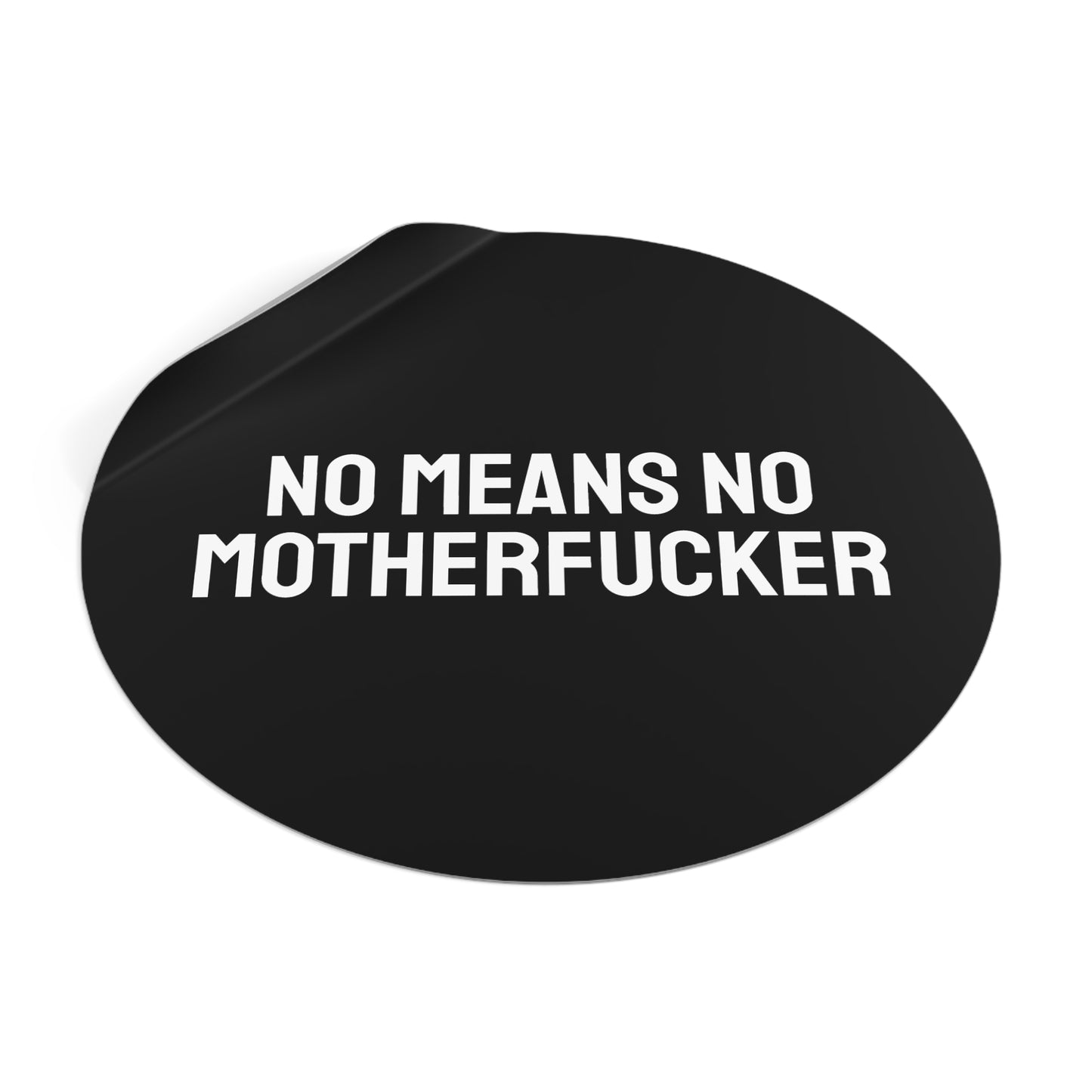 No Means No Motherfucker - Round Vinyl Stickers