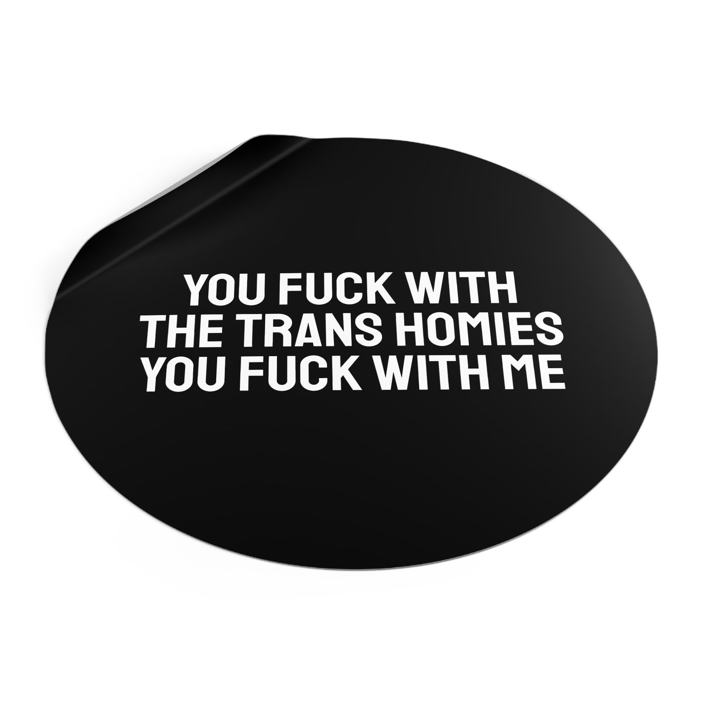 You Fuck With The Trans Homies You Fuck With Me - Round Vinyl Stickers