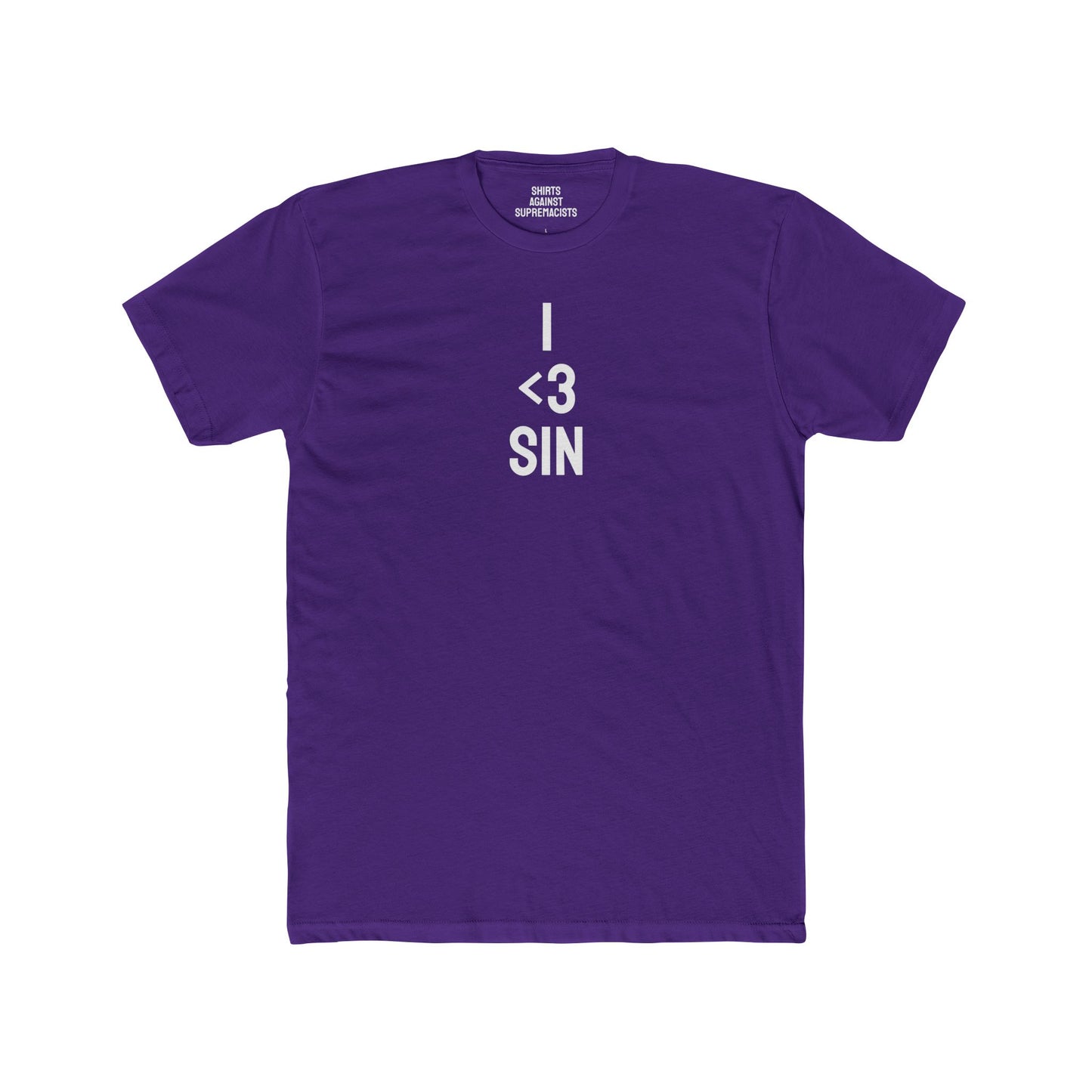 I <3 Sin - Unisex Cotton Crew Tee