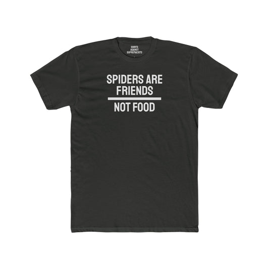 Spiders Are Friends Not Food - Unisex Cotton Crew Tee