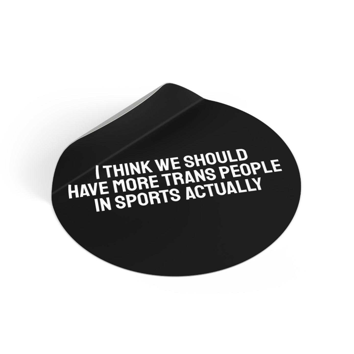 I Think We Should Have More Trans People In Sports Actually - Round Vinyl Stickers