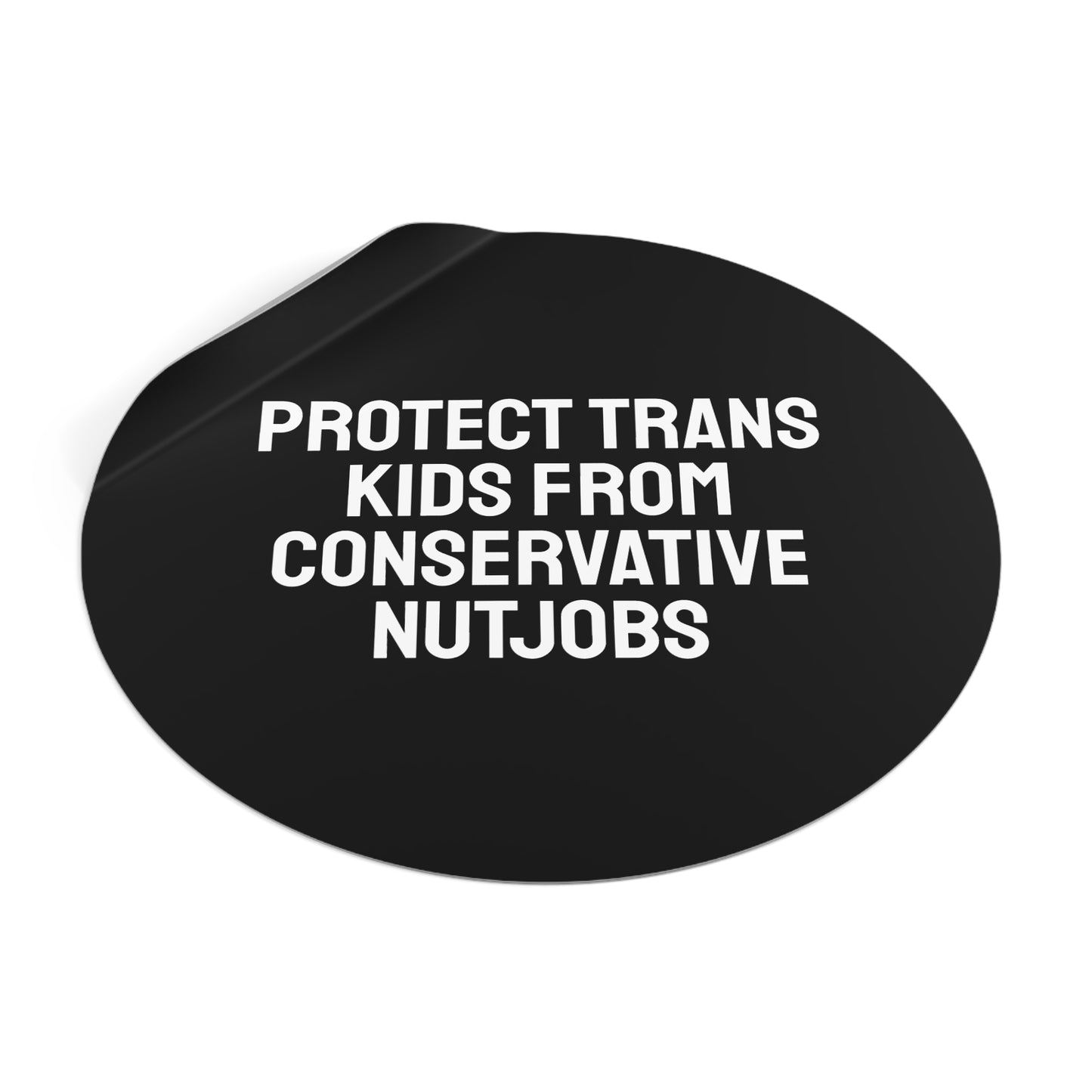 Protect Trans Kids From Conservative Nutjobs - Round Vinyl Stickers