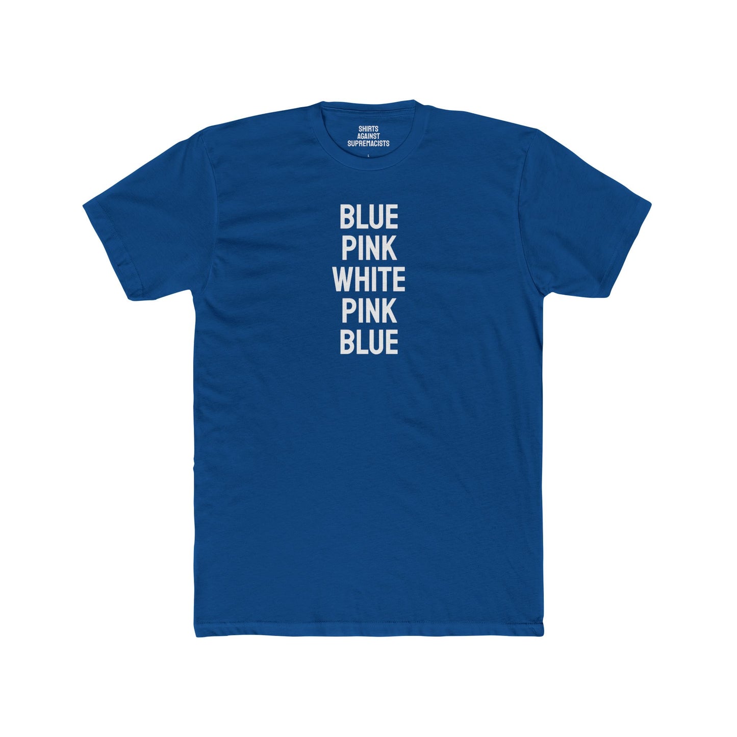 Blue Pink White Pink Blue - Covert Trans Flag Unisex Cotton Crew Tee