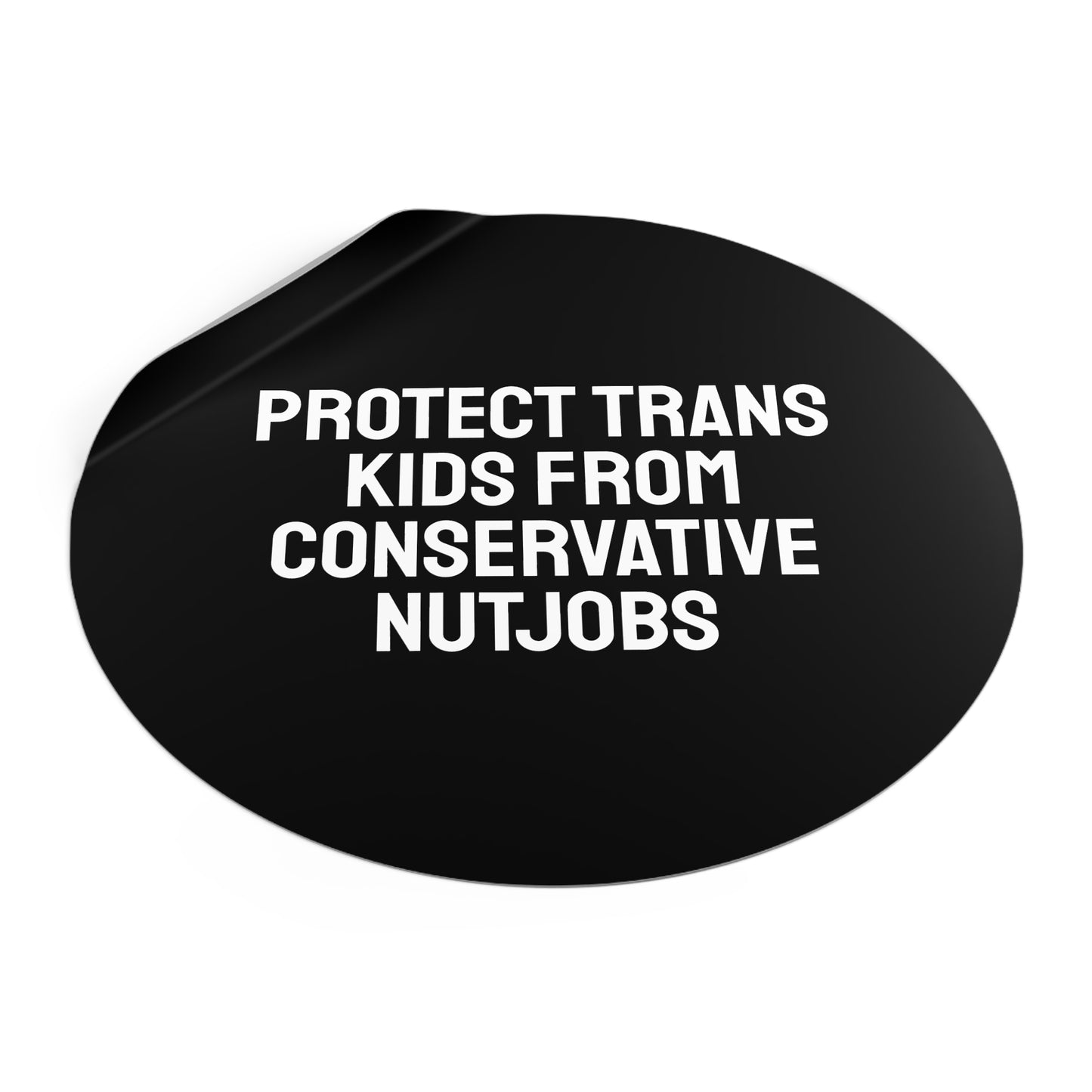 Protect Trans Kids From Conservative Nutjobs - Round Vinyl Stickers