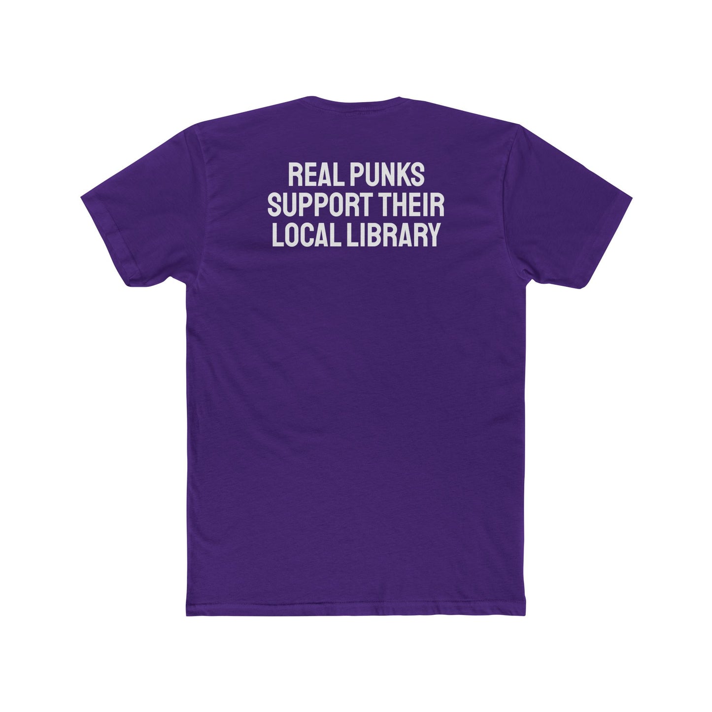 Real Punks Support Their Local Library - Unisex Cotton Crew Tee