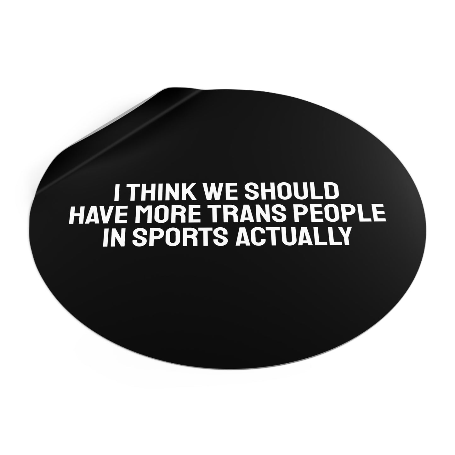 I Think We Should Have More Trans People In Sports Actually - Round Vinyl Stickers
