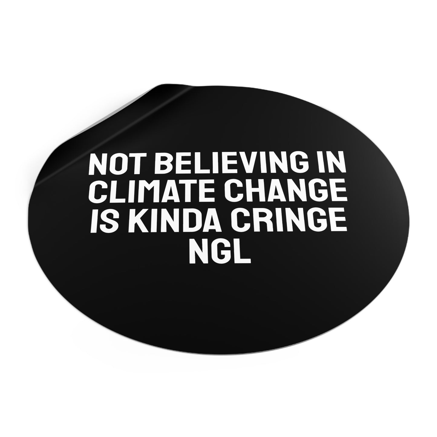 Not Believing In Climate Change Is Kinda Cringe NGL - Round Vinyl Stickers