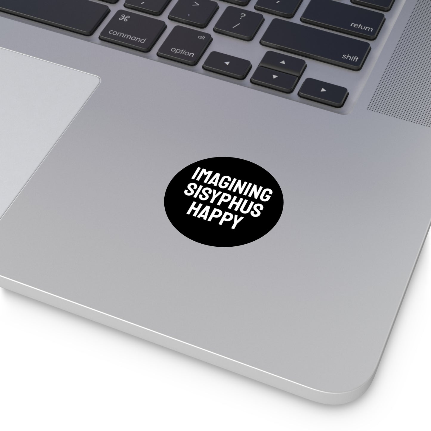 Imagining Sisyphus Happy - Round Vinyl Stickers