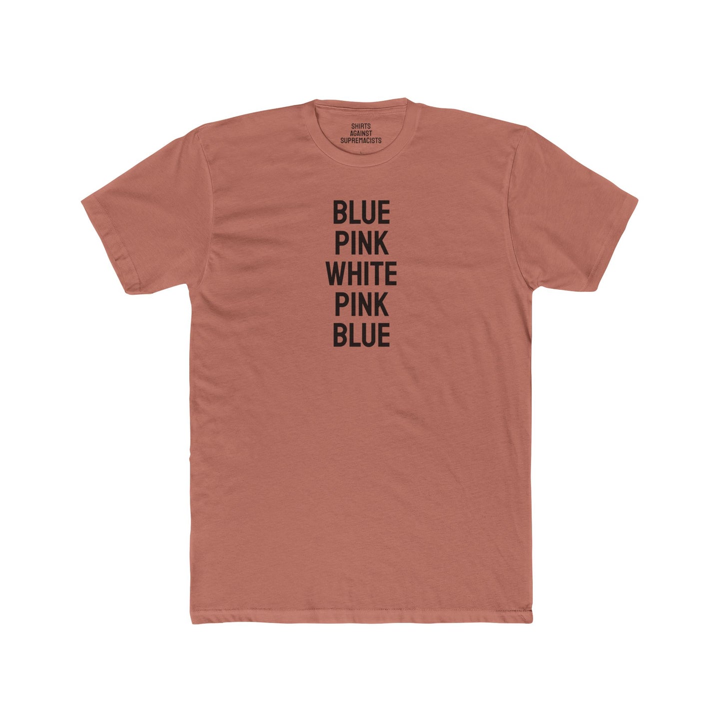 Blue Pink White Pink Blue - Covert Trans Flag Unisex Cotton Crew Tee