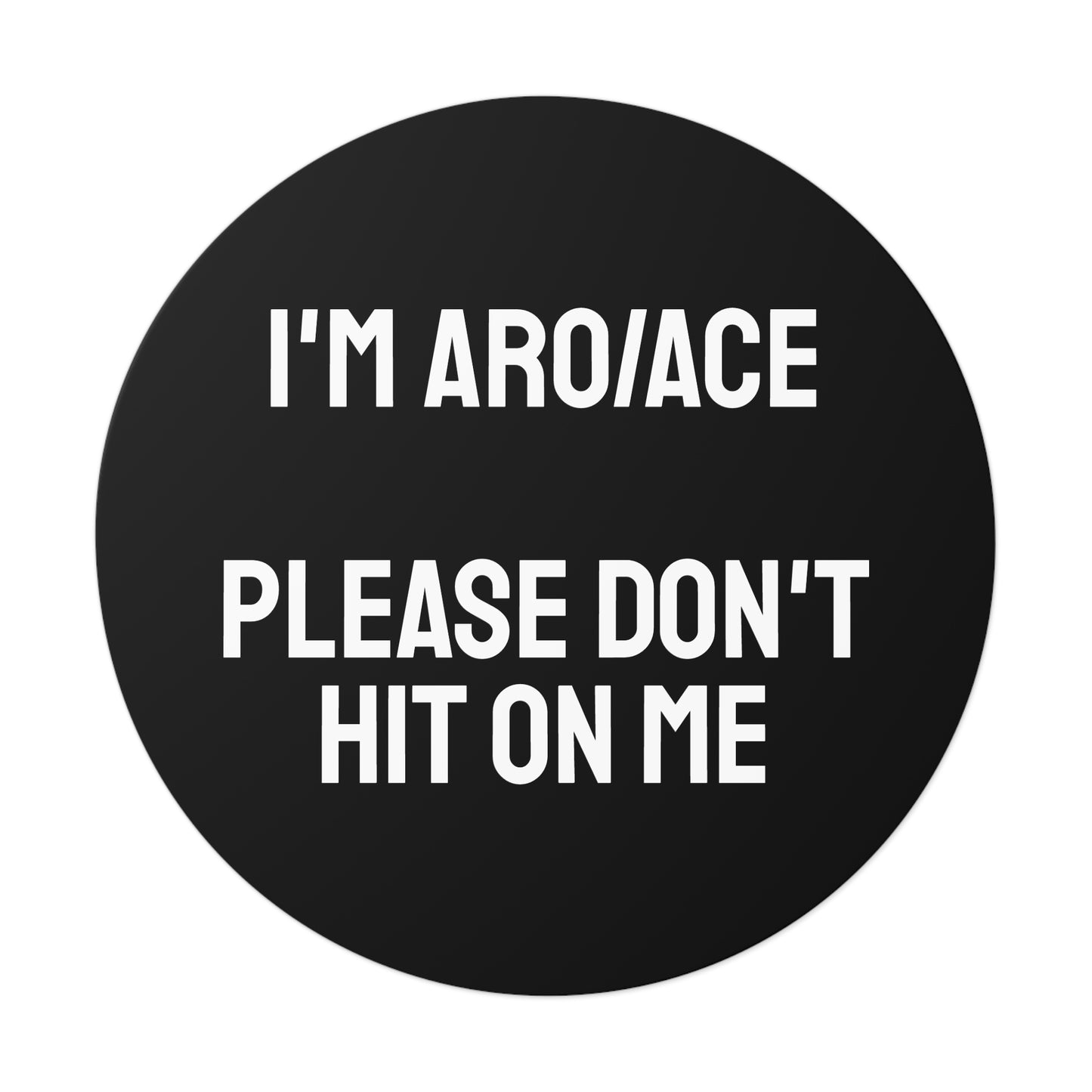 I'm Aro/Ace Please Don't Hit On Me - Round Vinyl Stickers