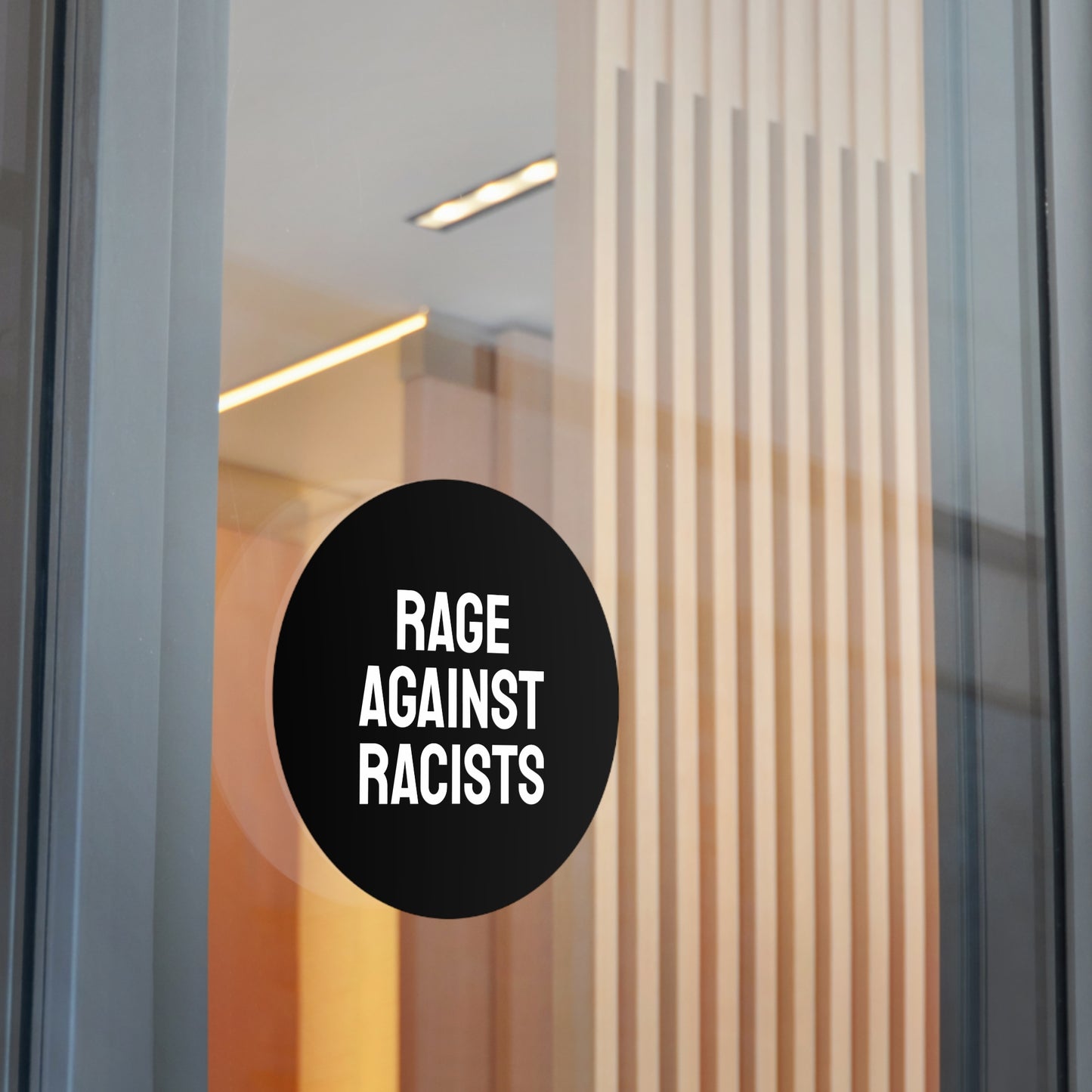 Rage Against Racists - Round Vinyl Stickers