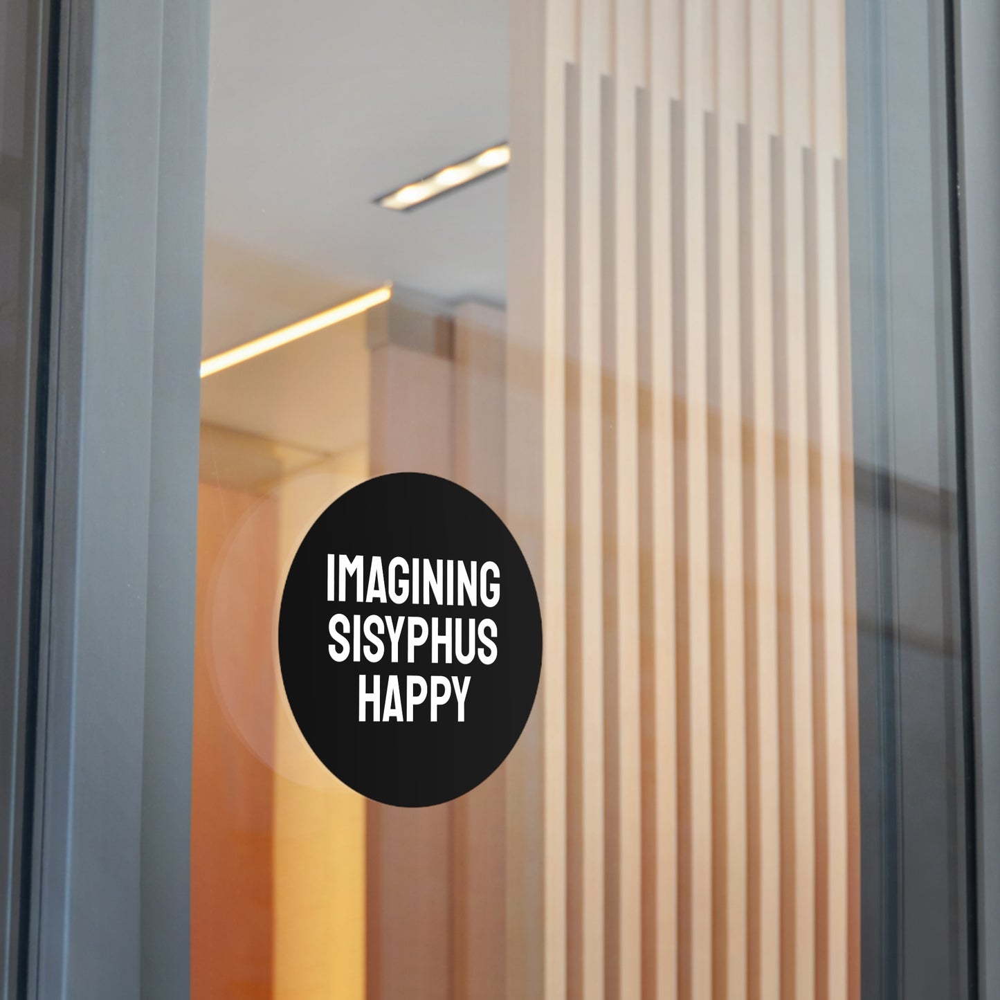 Imagining Sisyphus Happy - Round Vinyl Stickers