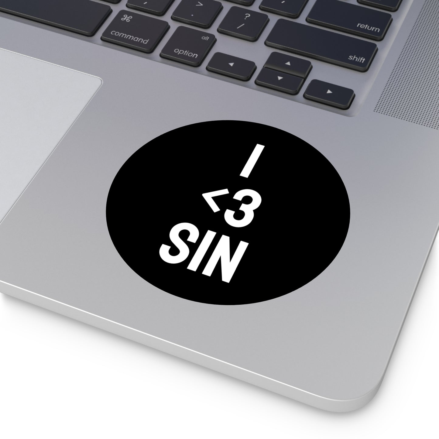 I <3 Sin - Round Vinyl Stickers