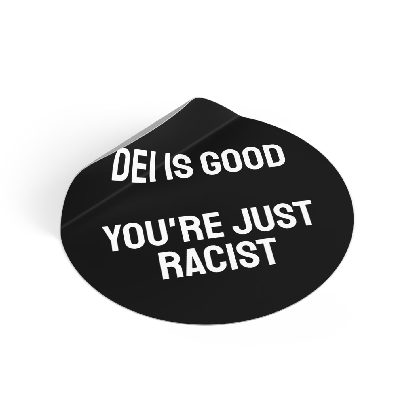 DEI Is Good You're Just Racist - Round Vinyl Stickers