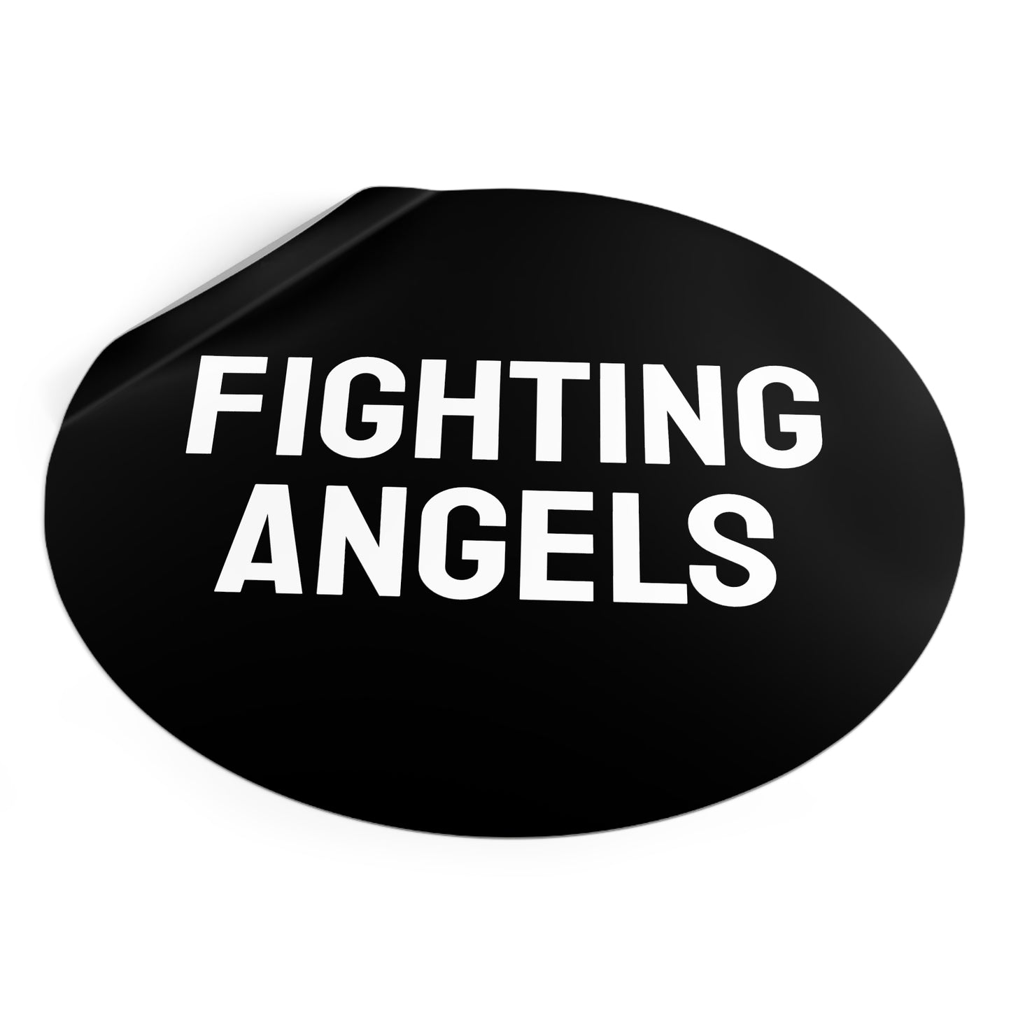 Fighting Angels - Round Vinyl Stickers