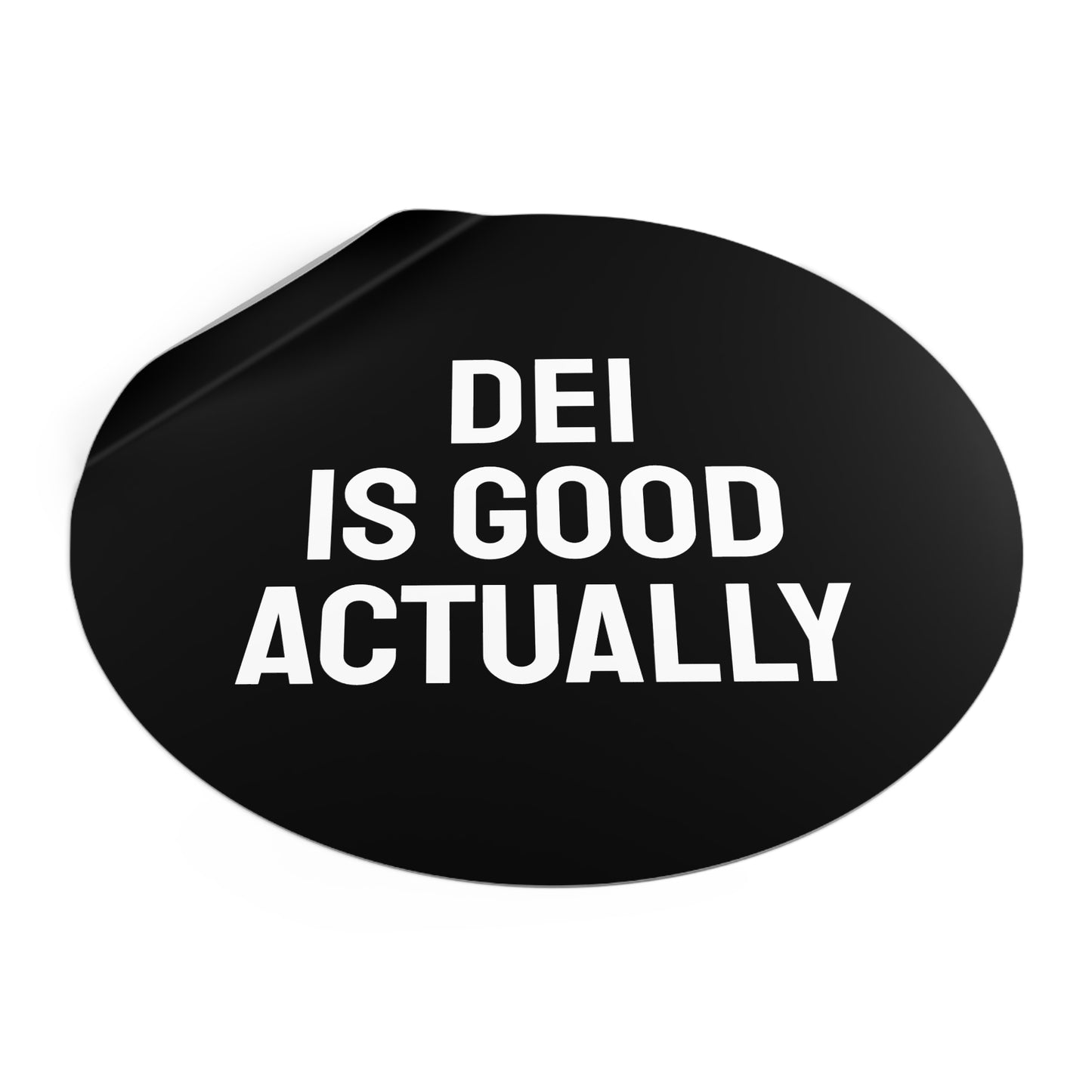 DEI Is Good Actually - Round Vinyl Stickers