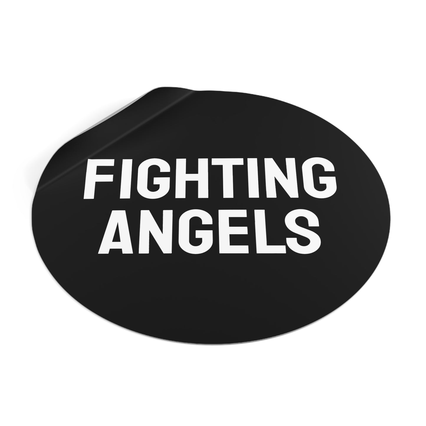 Fighting Angels - Round Vinyl Stickers