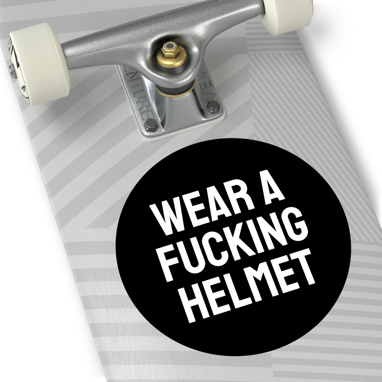 Wear A Fucking Helmet - Round Vinyl Stickers
