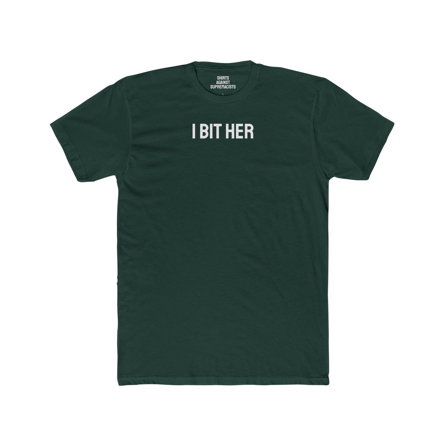 I Bit Her - Couple's Unisex Cotton Crew Tee