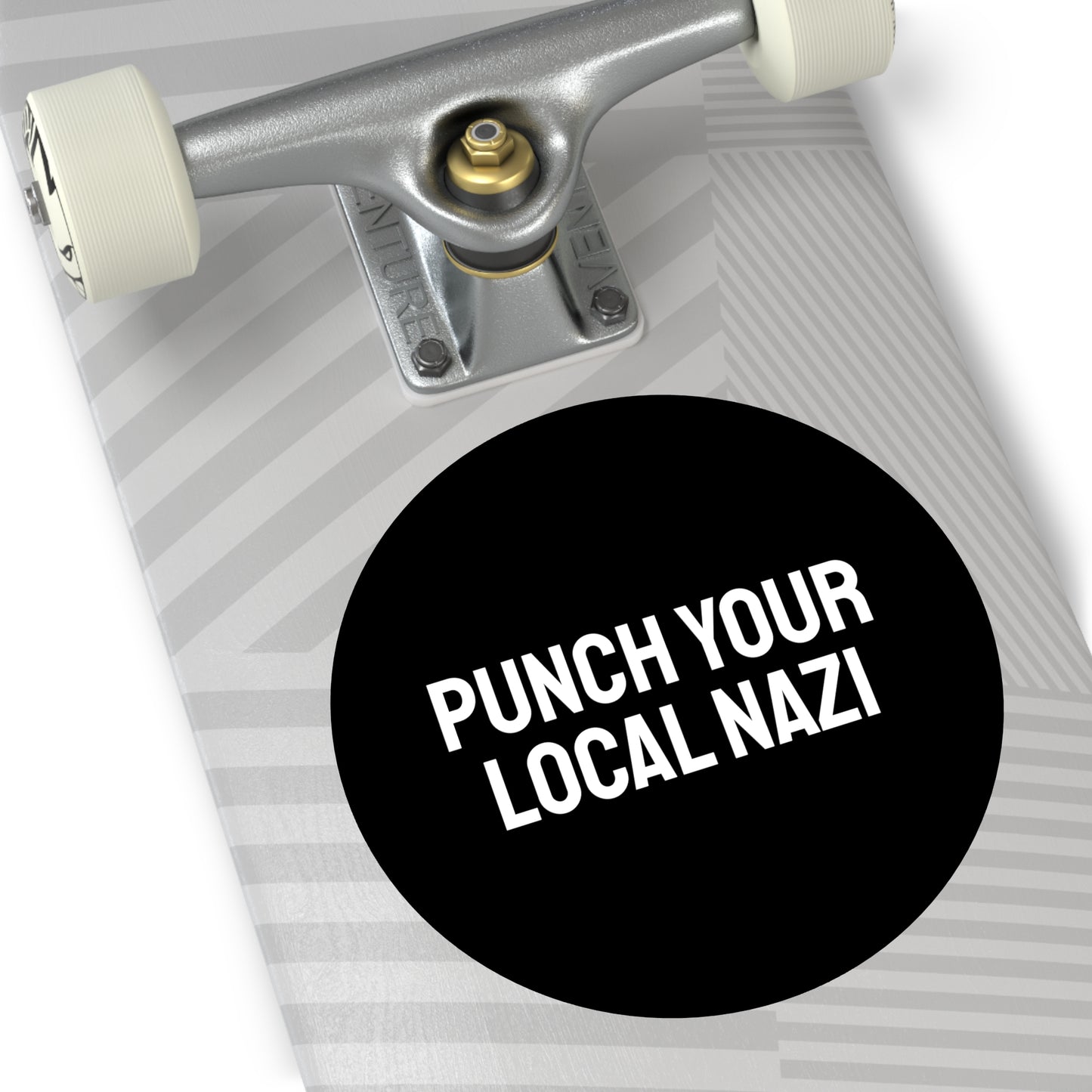 Punch Your Local Nazi - Round Vinyl Stickers