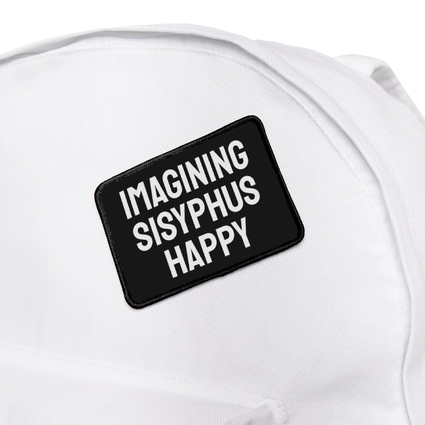 Imagining Sisyphus Happy - Iron-On Patch