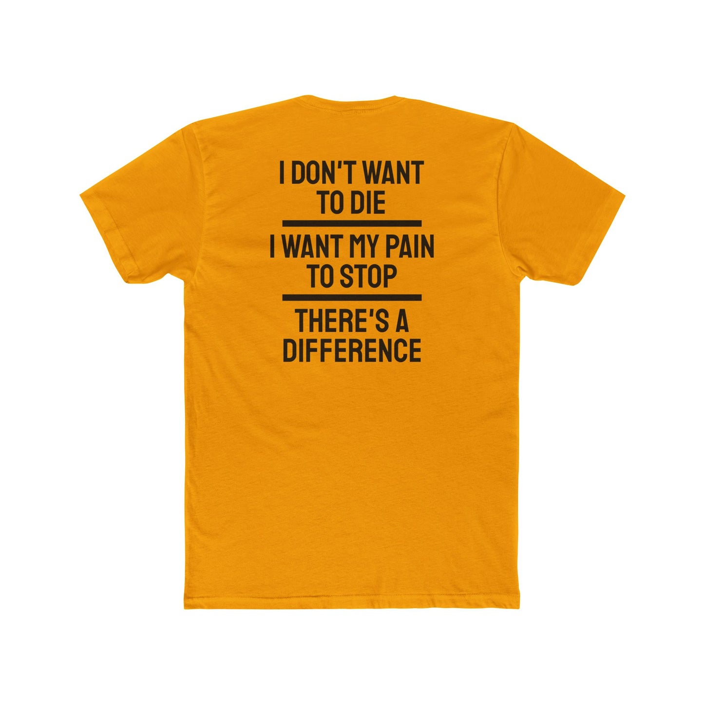 I Don't Want To Die I Want My Pain To Stop There's A Difference - Unisex Cotton Crew Tee