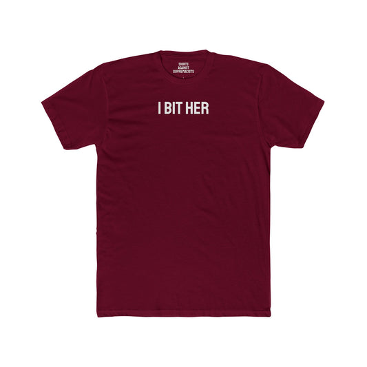 I Bit Her - Couple's Unisex Cotton Crew Tee