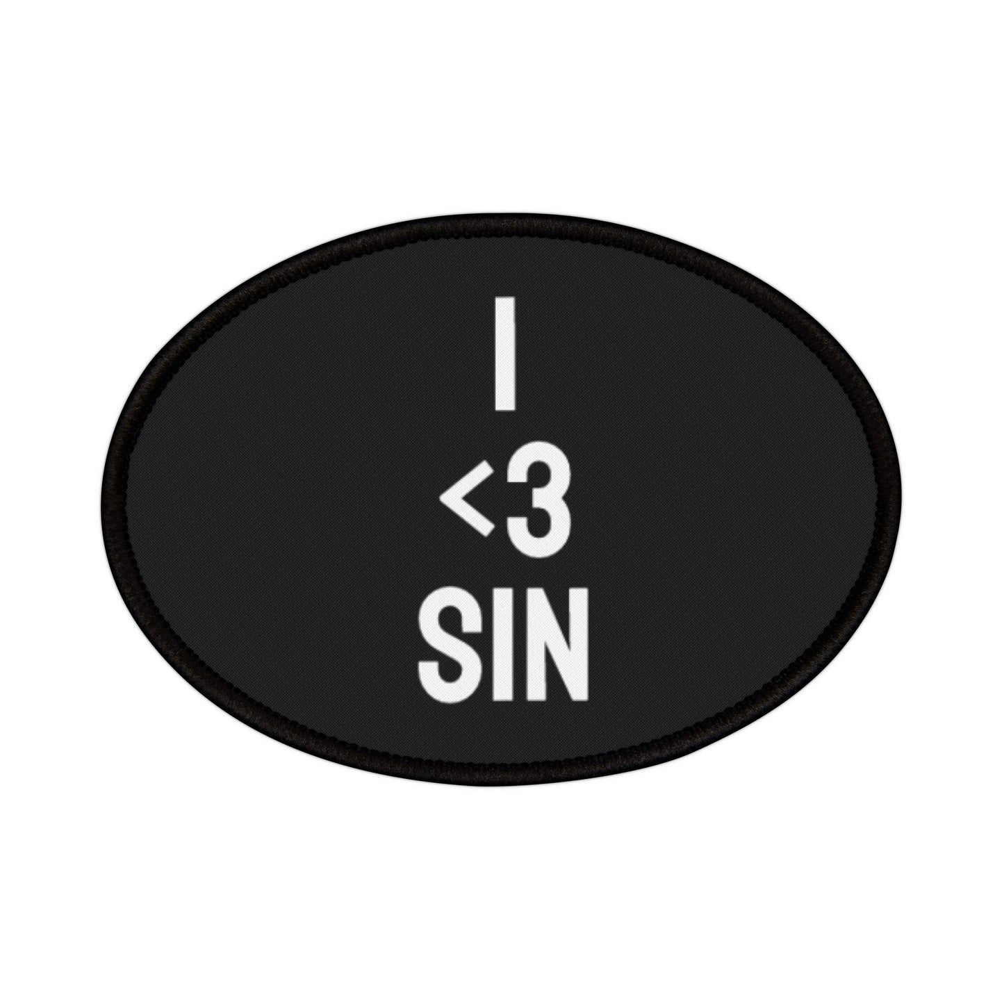 I <3 Sin - Iron-On Patch