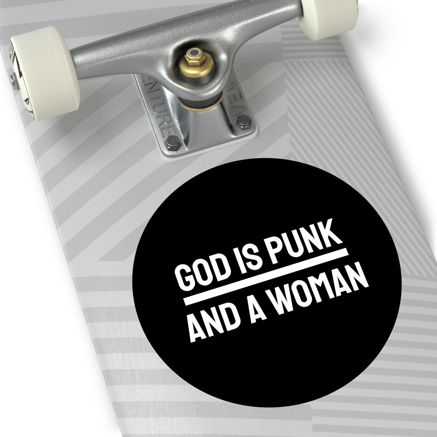 God Is Punk And A Woman - Round Vinyl Stickers