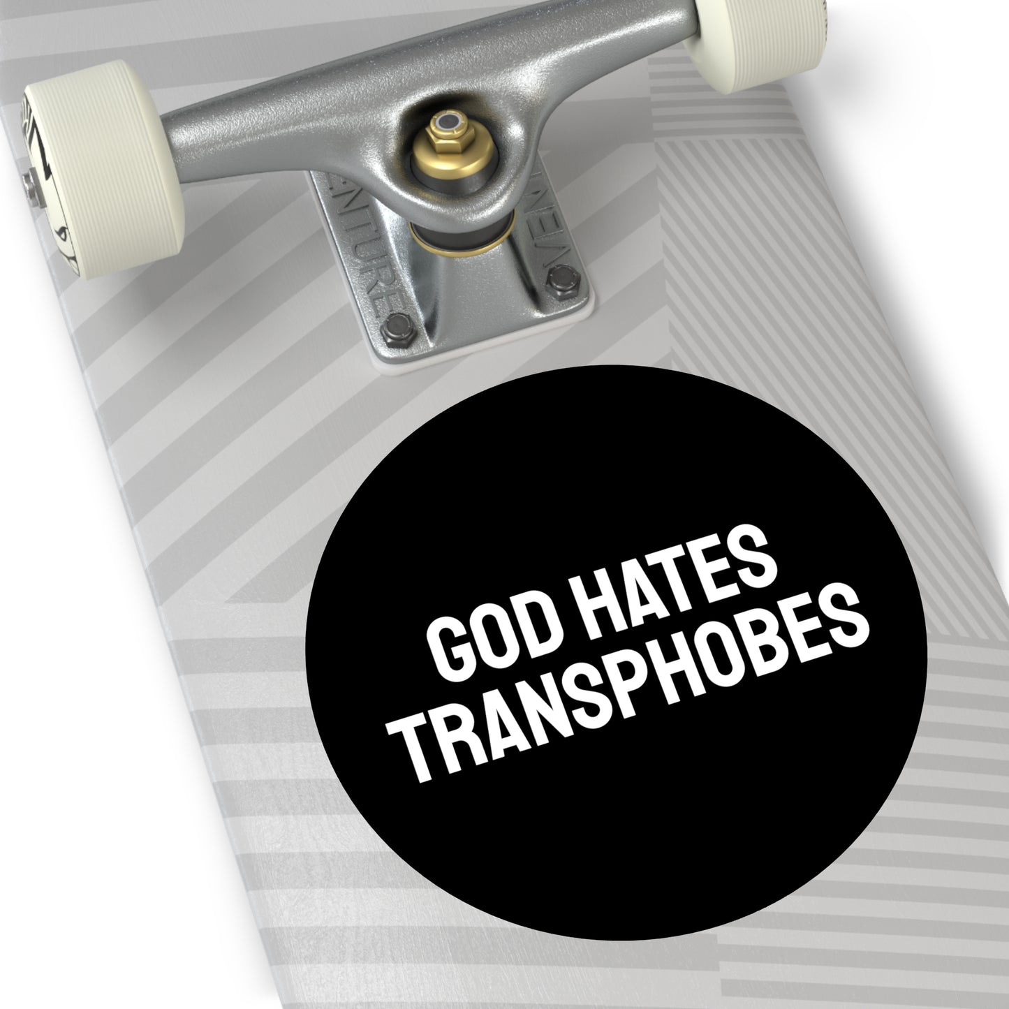 God Hates Transphobes - Round Vinyl Stickers