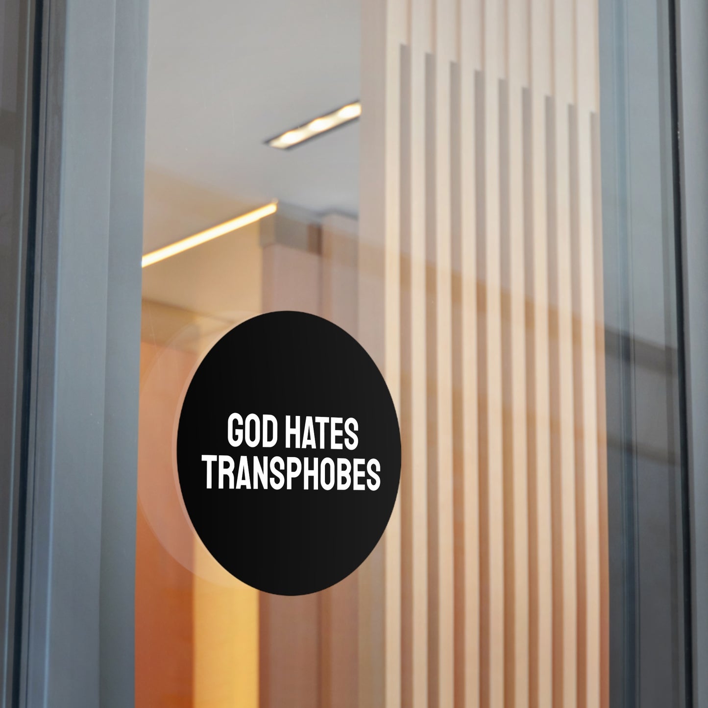 God Hates Transphobes - Round Vinyl Stickers