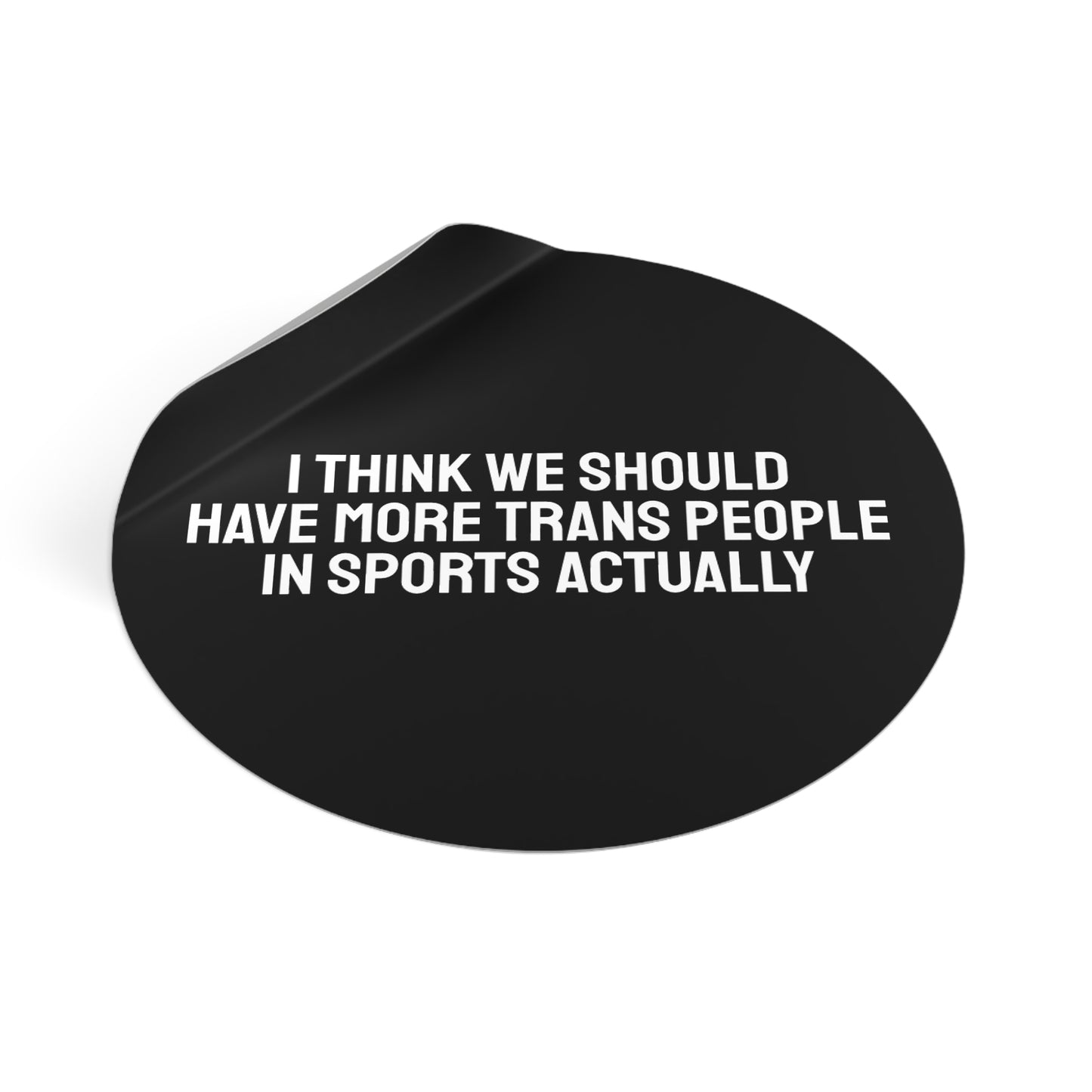 I Think We Should Have More Trans People In Sports Actually - Round Vinyl Stickers