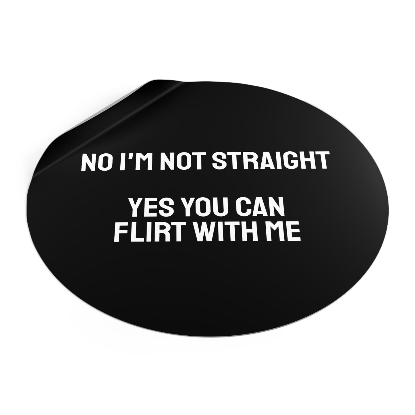 No I'm Not Straight Yes You Can Flirt With Me - Round Vinyl Stickers
