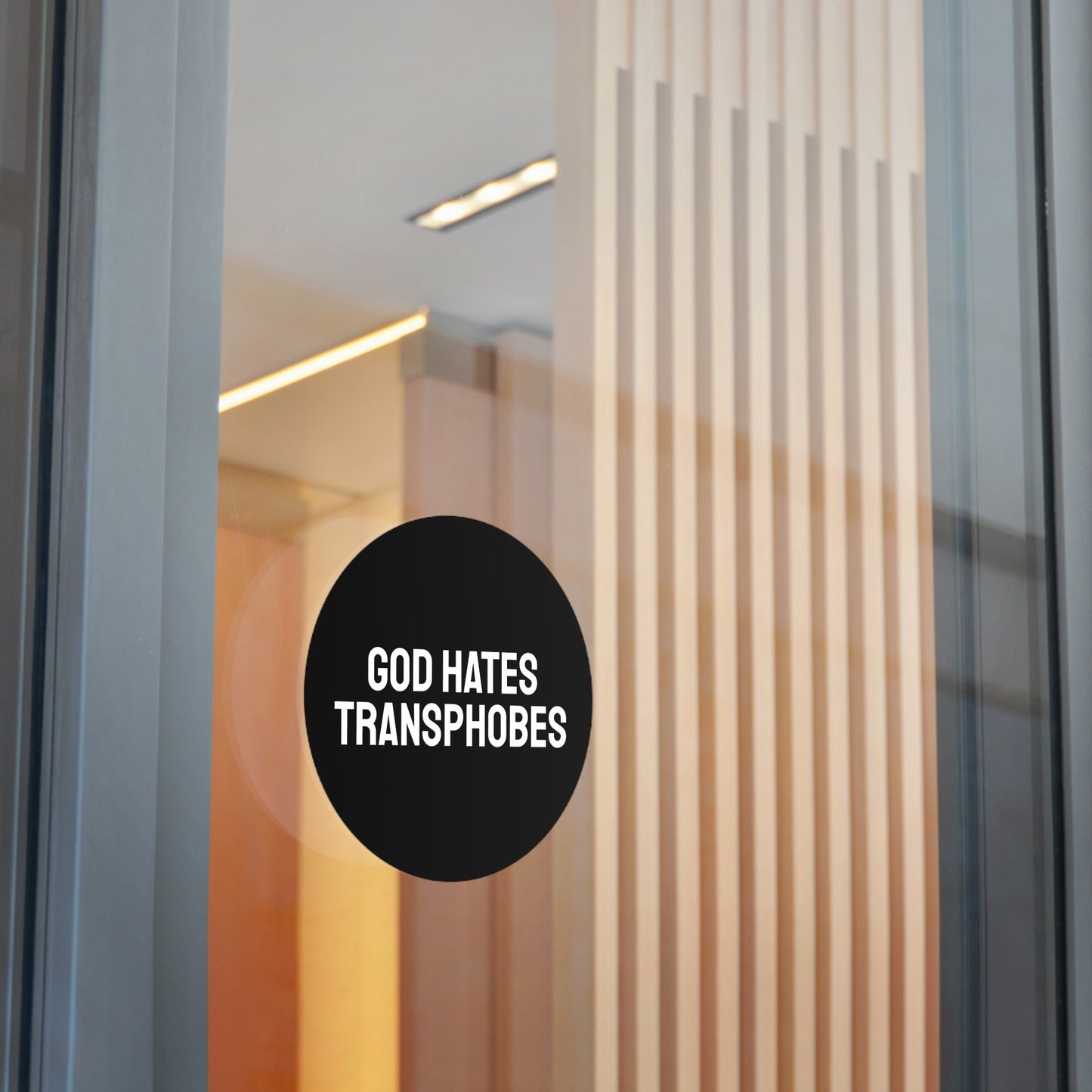 God Hates Transphobes - Round Vinyl Stickers