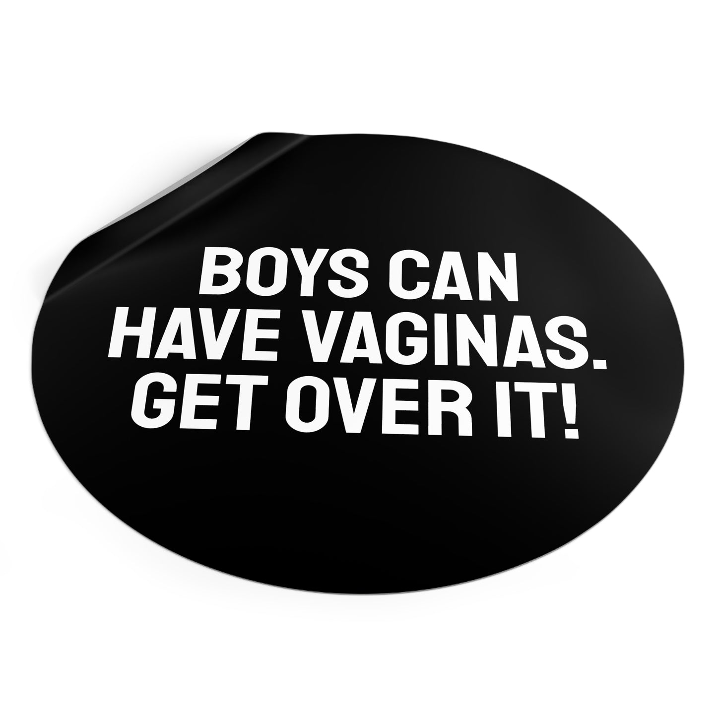 Boys Can Have Vaginas. Get Over It! - Round Vinyl Stickers