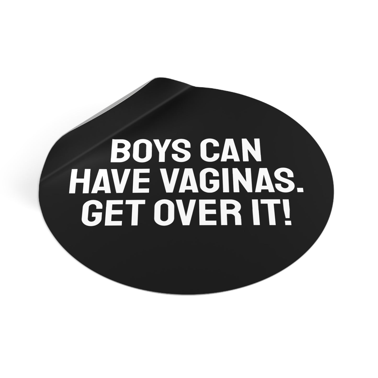 Boys Can Have Vaginas. Get Over It! - Round Vinyl Stickers