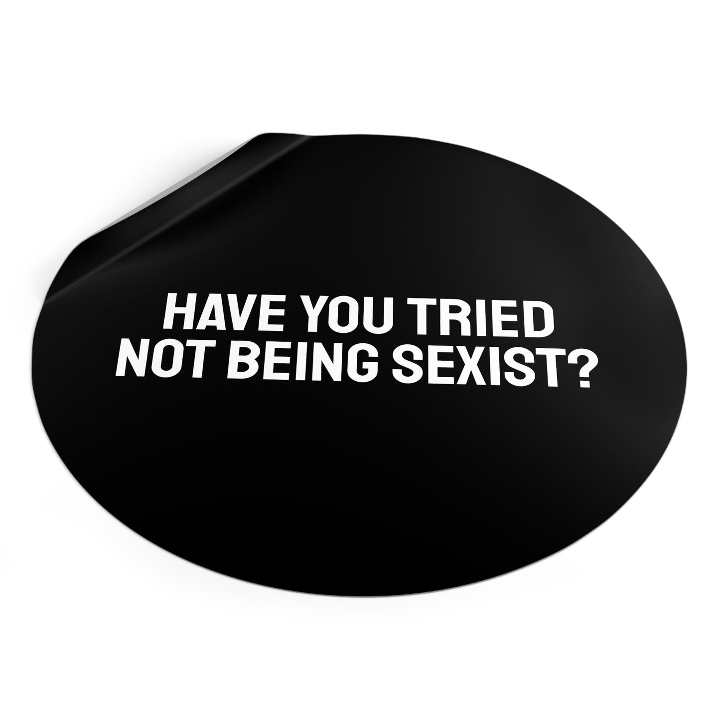 Have You Tried Not Being Sexist? - Round Vinyl Stickers