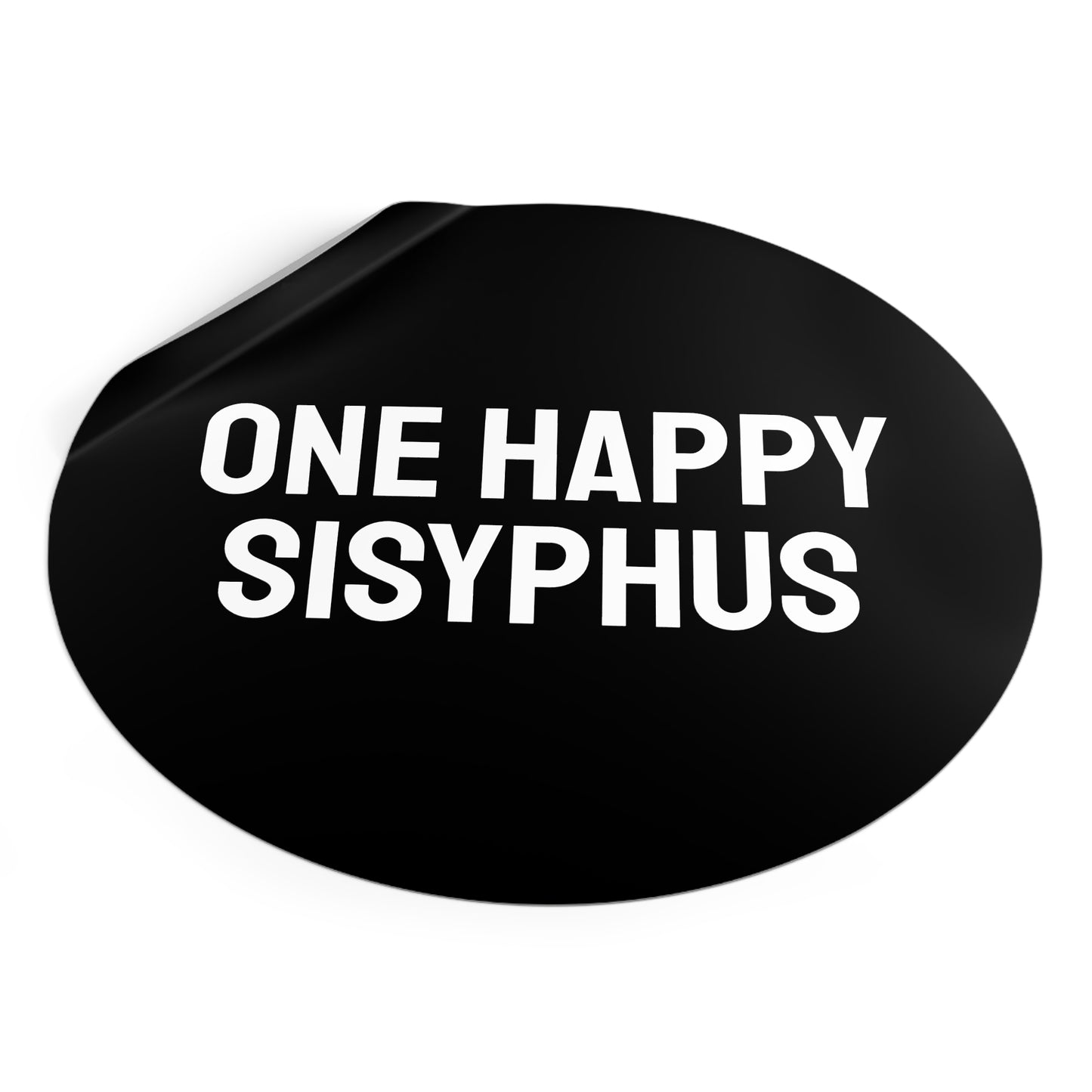 One Happy Sisyphus - Round Vinyl Stickers